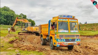 Tata hitachi excavator dozer loading stone in the truck | Tata hitachi | Excavator dozer | Excavator