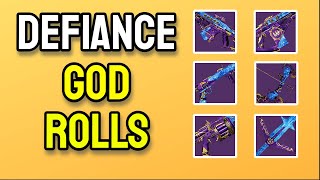 Season of Defiance Weapons - God Roll Guide