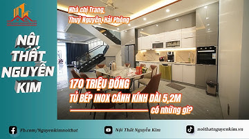 170 triệu đồng cho bộ Tủ bếp inox cánh kính dài 5,2m - Chị Trang, Thủy Nguyên, Hải Phòng