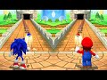 Sonic vs Mario in Mario Party 9 Minigames (Max Difficulty)