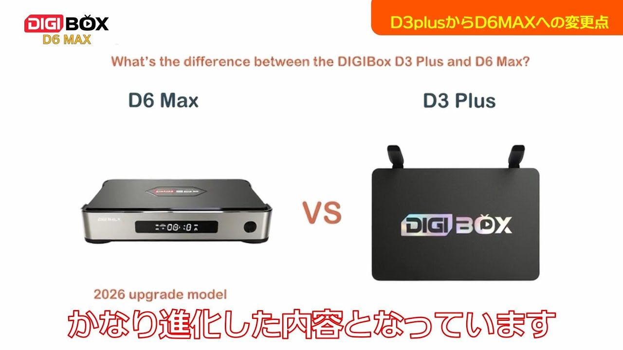 徹底比較】DIGIBox D3 Plus vs D6 Max！どっちを買うべき？性能・画質