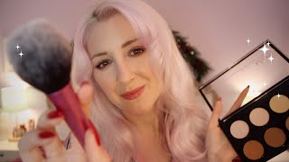 ASMR Doing Your Makeup (whisper, fast and soft, makeup rummaging, mouth sounds) screenshot 4