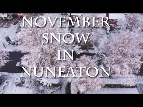 Snowy November scenes in Nuneaton, England using Mavic Mini drone.