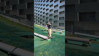 Summer hitting diffrent at #copenhill #freestyleskiing #skiing #backyardsetup #freeski