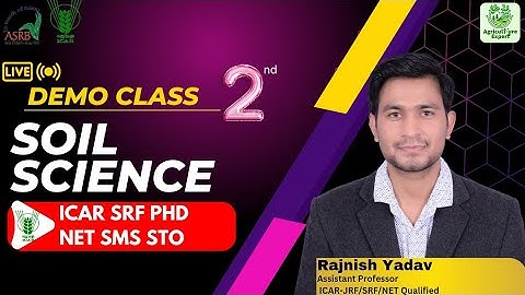 Soil Science Live Demo Class for ICAR JRF SRF NET PHD || Agriculture Expert | Soil Mineral
