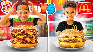 MCDONALD'S VS BURGER KING FOOD CHALLENGE | The Prince Family Clubhouse