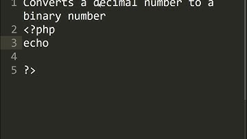 Convert decimal number to binary in php programming language