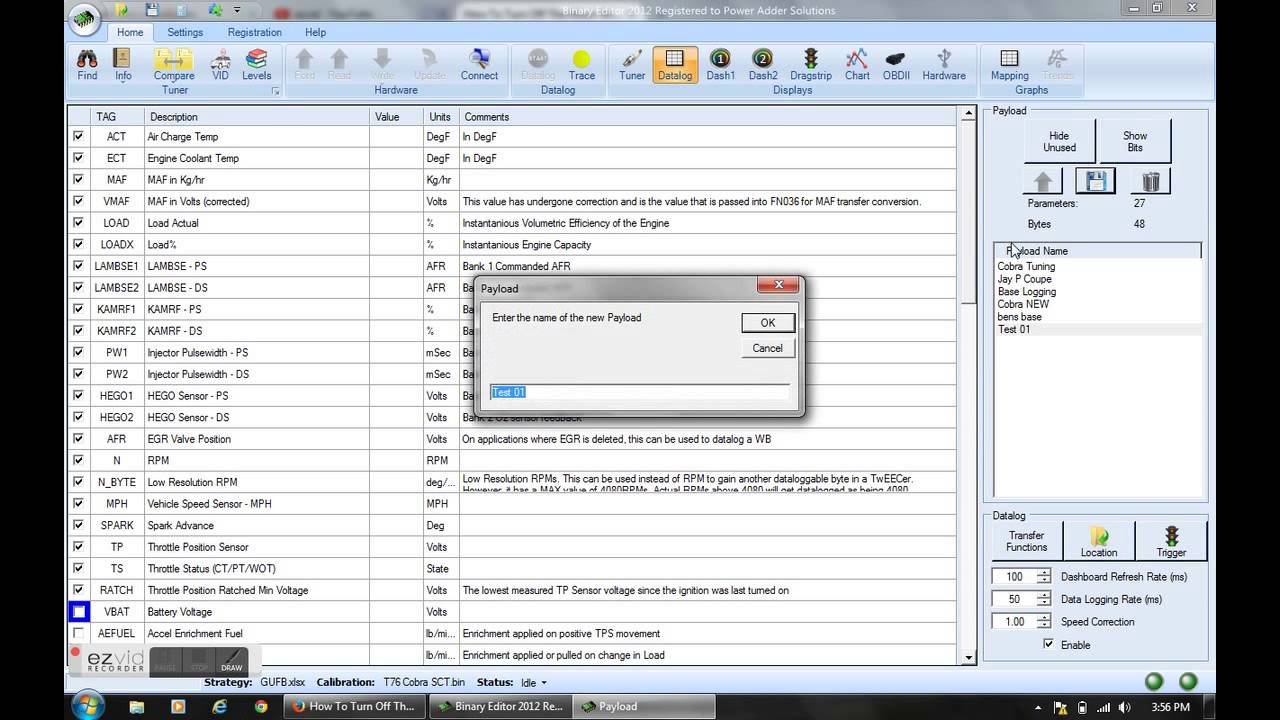 Binary Editor 2012 Data Log Config 01  YouTube