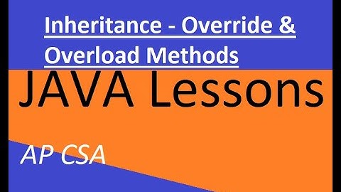 AP CSA Unit 9 Override and Overload Methods in Inheritance