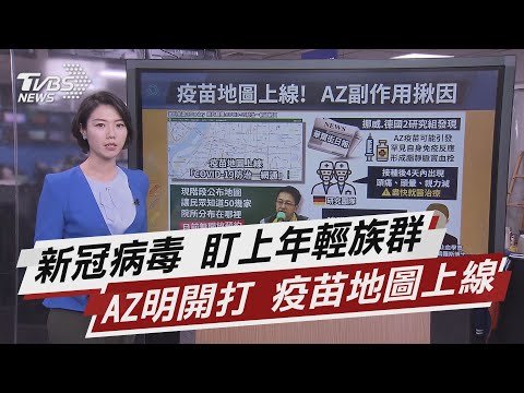 新冠病毒 盯上年輕族群 AZ明開打 疫苗地圖上線【TVBS說新聞】20210321