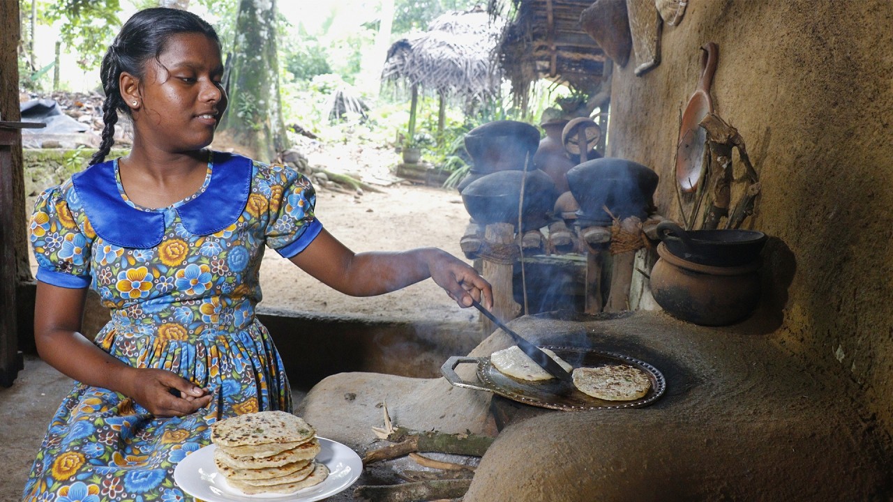 The coconut roti and chicken curry I make this way are very delicious.   village kitchen recipe