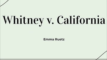 Whitney v. California Case Brief