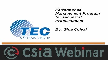 CSIA Webinar Performance Management Program for Technical Professionals