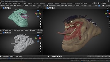 Creature Sculpting In Blender 3.4 - (Timelapse)