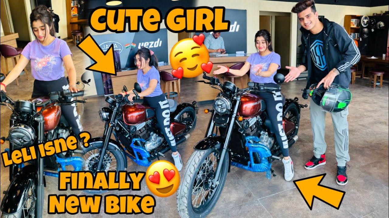Finally new Bike leli isne 😍 @Pratiksha Kant || Cute Girl on fire 🔥😍 || @Motovlogger Jannu stuntz