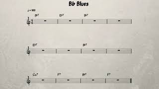 Bb Blues Swing Backing Track - 100Bpm