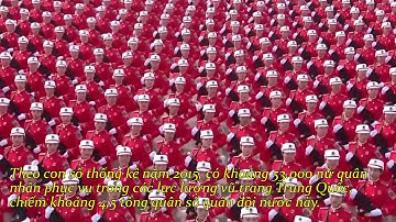 Nữ quân nhân Trung Quốc duyệt binh đỏ ối quảng trường