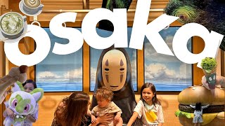Osaka vlog 🎑 2 day itinerary, anime, pokemon, ghibli, cafes, coffee, japan with kids, shopping