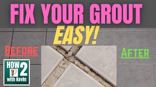 How To Refresh Grout: EASY DIY Project! Grout Repair and Sealing for Beginners (How To Regrout) by How To with Kevin 444,066 views 2 years ago 11 minutes, 48 seconds