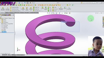 Solidwork EXP01  Dựng máng rãnh trượt bằng lệnh Helix and spiral và shell