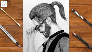 How To Draw A Beautiful Boy Face With Big Hair Step By Step Boy Drawing Pencil Sketch Drawing