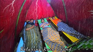 Diguyur hujan deras, menemukan hutan baru untuk bermain, relaxing rain sound 