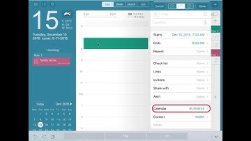 VigCal guide for iPad: Default calendar for new event