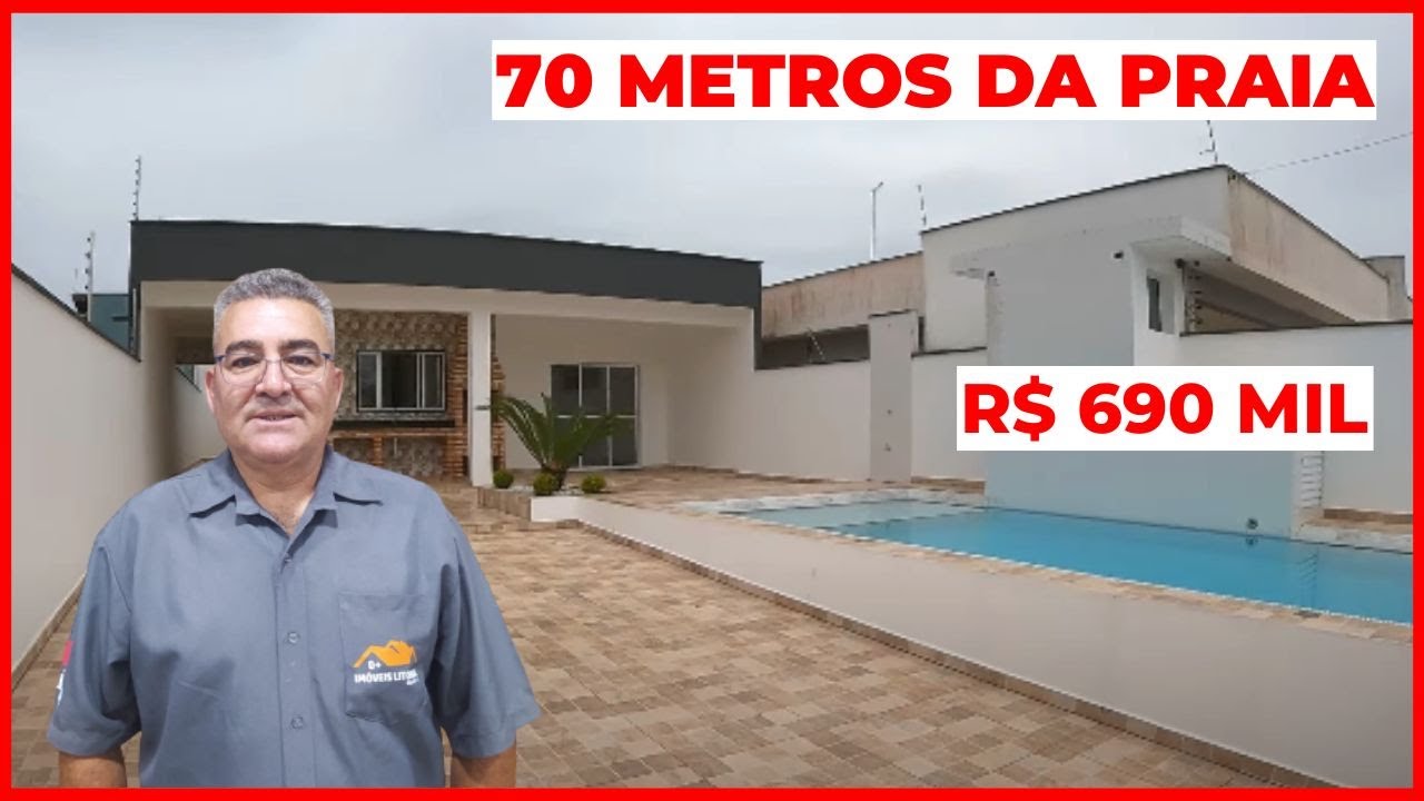 Casa nova 70 METROS DA PRAIA e com quintal por R$ 690 MIL - Itanhaém Litoral Sul de SP