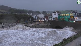 Storm Brian Newquay and Mawgan Porth, Cornwall.