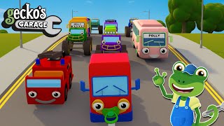 Counting Vehicles With Trucks | Gecko's Garage | Educational Videos For Kids | Baby Truck Videos