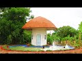 How To Build The Most Beautiful Mud Mushroom House And Swimming Pool By Ancient Skills (full video)