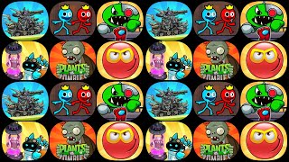 Red and Blue Stickman 2, Impostors vs Zombies, Red Ball 4, Plants vs Zombies 2, Tank Combat Android