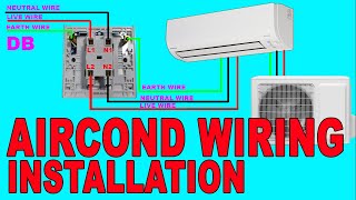 Cara pasang Suis Aircond dan pendawaian / Aircond Wiring Installation + Power Switch DIY
