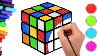 How to Draw Rubiks Cube | Drawing, Painting and Coloring for Kids, Toddlers