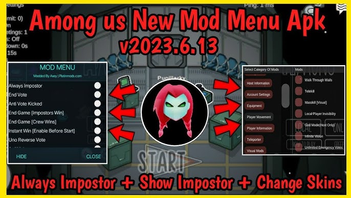 New Among us v2023.6.13 Mod Menu Apk, Axey Mod Menu