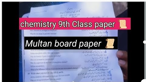 Multan board paper 📜 || Chemistry paper 📜 group 1|| solved McQs 9th Class