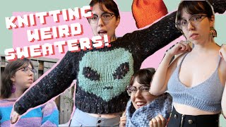 im obsessed with knitting now (a beginners weird project haul)