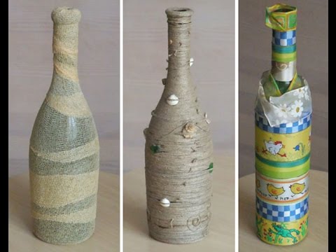 Как сделать красивую бутылку нитками Как сделать красивую бутылку нитками