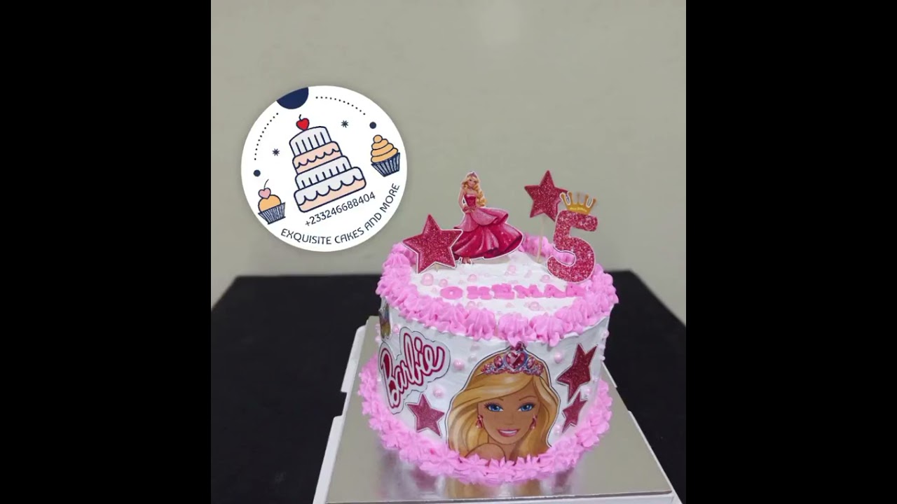 Pink and White Barbie Cake