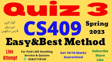 CS409 Quiz 3 Solution Spring 2023 100% Correct Answers