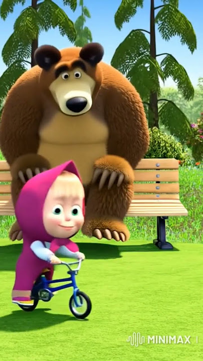 Masha jatuh dari sepeda saat belajar bersama bear #fypシ #masha #bear