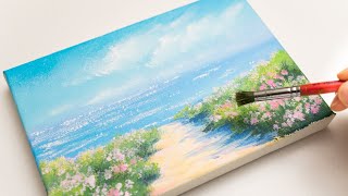 [Acrylic] How to draw a seascape easily with acrylics