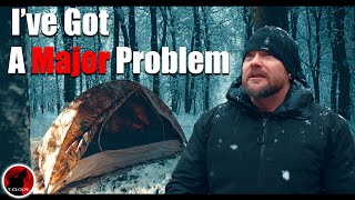 Camping in Snow with a Broken Military Tent
