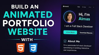 Animated Developer Portfolio Using Only HTML & CSS 🔥 | Beginner to Pro UI Design