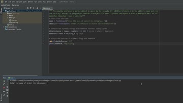 Calculate kinetic energy and momentum of a moving object - Using Python