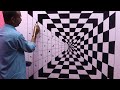 optical illusion 3d wall painting | wall art painting decoration | interior design