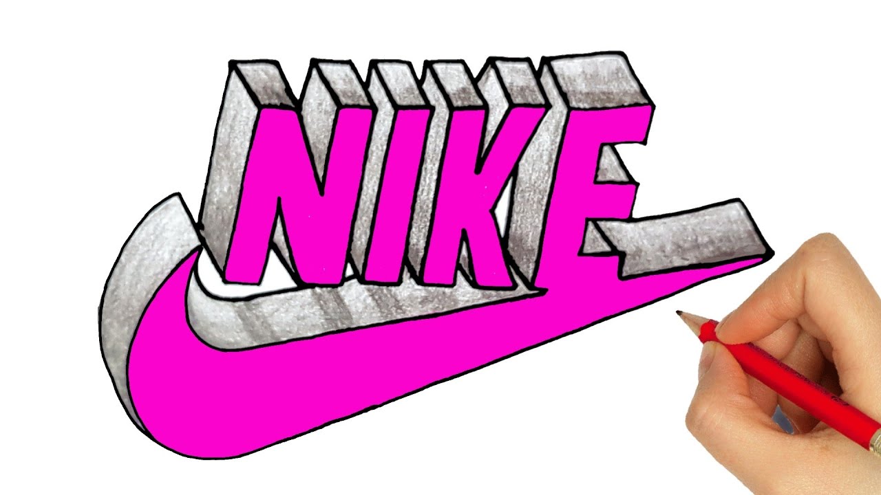 dólar estadounidense Arriba asustado HOW TO DRAW NIKE LOGO IN 3D EASY - YouTube