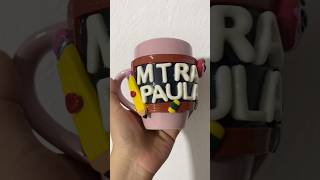 Taza personalizada Día del Maestro de porcelana fría.🍎❤️⭐️#porcelanafria #art #youtubeshorts #amor