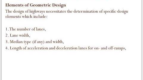 Transportation Engineering Lecture 12 , Geometric Design Elements week 6    2
