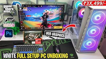 RS 3X,499/- White Gaming PC Build with Intel i5 + RX580 8gb graphic card 🔥| Unboxing & Full Setup